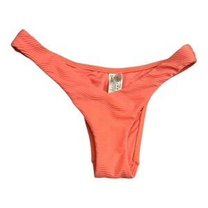 Seafolly Melon Peach High Cut Bikini Bottom Swimsuit size 4 US 8 AU Sexy Cut